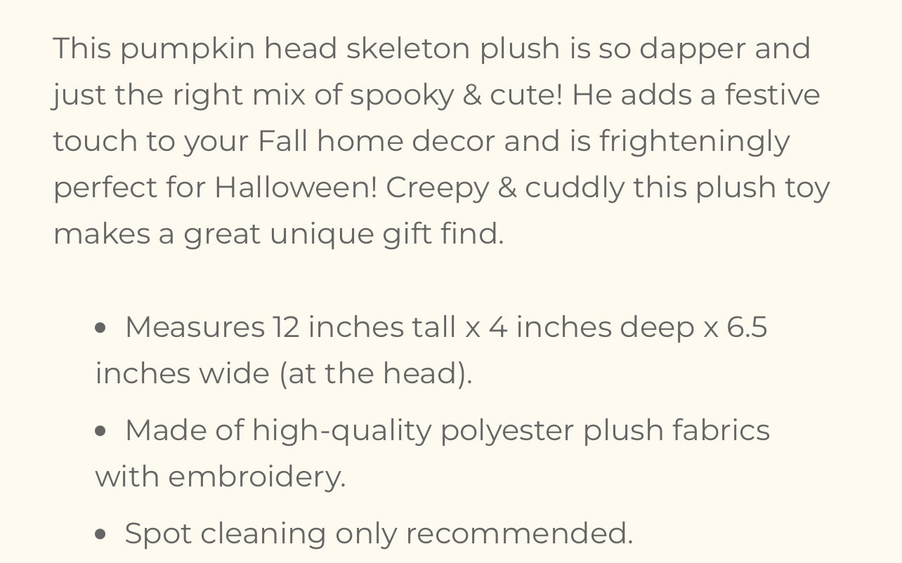 Pumpkin Head Plushie